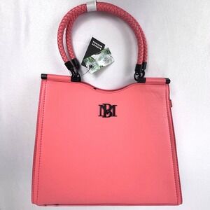 NEW Badgley Mischka Vegan Leather Coral Cross Body Tote Bag Purse NWT